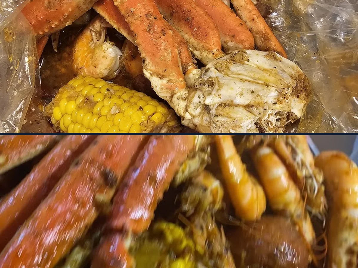 Fried seafood baskets served with dipping sauces